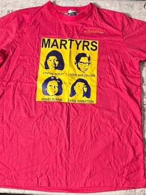 London West Women’s Pink T-Shirt, Large with Martyrs from 16th St Baptist Church